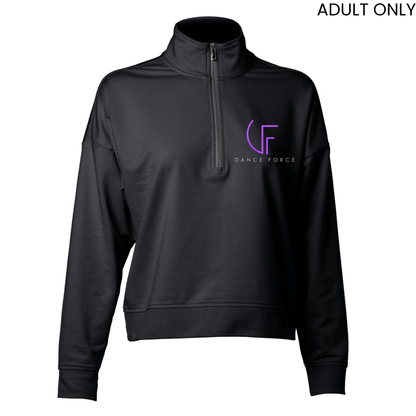 Black Quarter Zip Crop